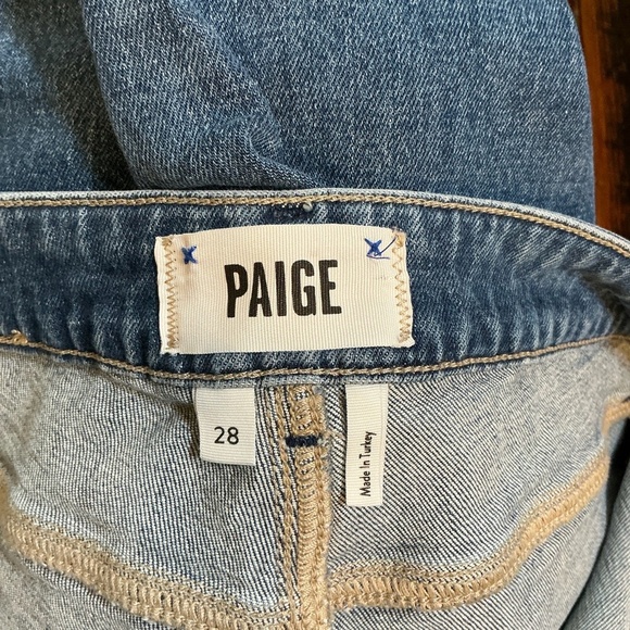 Paige Anessa Exposed Button Fly Wide Leg Jeans Blue Size 28 High Rise - Picture 14 of 14